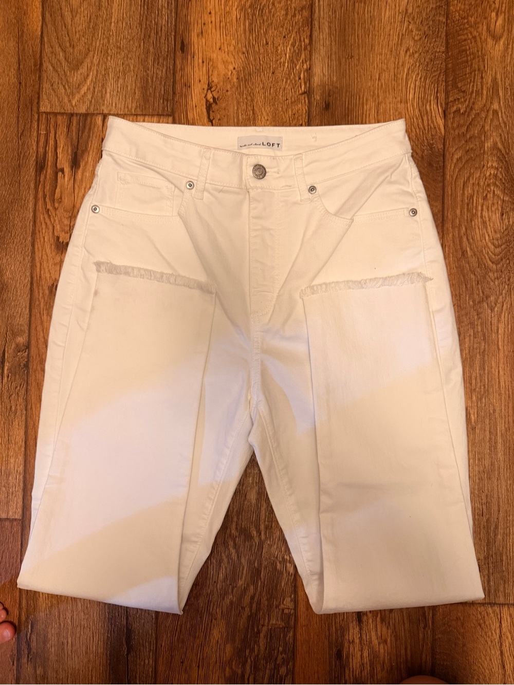 LOFT Slim Straight White Jeans